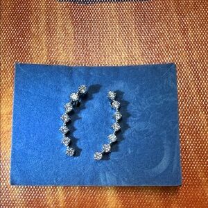 Elegant Silver Crystal Hoop Earrings